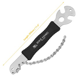 BIKEHAND 2 in 1 Bicycle Cassette Removal Installation Tool with 15mm Pedal Wrench - Compatible with Shimano Sram HG System 7-12 Speed