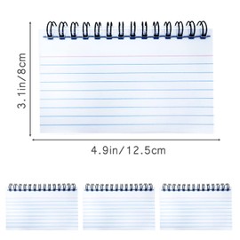 4 Pack Index Cards, 200 Sheets Flash Cards Lined Revision Cards Easy Flip Record Cards Cue Cards for Office Meeting, School Learning, Memory, Sticky Note (White)