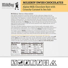 Milkboy Swiss Chocolates - Alpine Milk Chocolate Bars with Crunchy Caramel & Sea Salt (Crunchy Caramel & Sea Salt, 40g (Pack of 10))