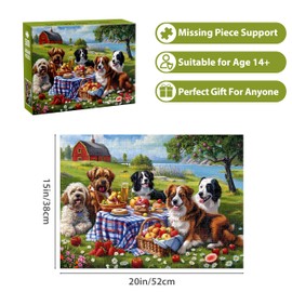 500 Pieces Puzzles for Adults–Dogs Jigsaw Puzzle for Adults Children Elderly–Recycled Paper Puzzle 500 Pieces–Challenging Family Activity Game Gift for Family Friends Men Women Seniors (21x15in)