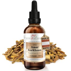Amur Cork Tree Tincture, 50 ml, Phellodendron Amurense Drops (1:4 Extract), Highest Quality from Austria, Vegan Dietary Supplement without Additives, Yellow Cork Tree, Huang Bai