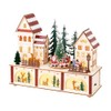 Lumineo LED Wood Village with Santa Scene, 8.66" Tall, Warm