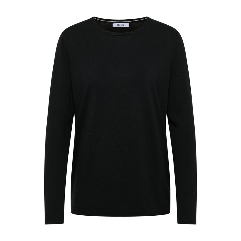 Cecil Women's Basic Pullover, black, M