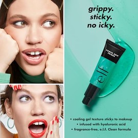 e.l.f. Power Grip Primer, prebase facial hidratante a base de gel para suavizar la piel y fijar el maquillaje, hidrata y prepara, 0.811 onzas líquidas