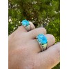 HarlemBling Blue Genuine Turquoise Mens Real Solid 925 Sterling Silver