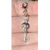 Small Silver Skeleton Key Charm Zipper Pull & Keychain Add