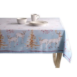 Maison d' Hermine Fairytale Forest 100% Cotton Tablecloth for the Kitchen, Dinner, Tabletop, Party Decoration, Weddings, Thanksgiving/Christmas (Rectangle, 160 cm x 220 cm)