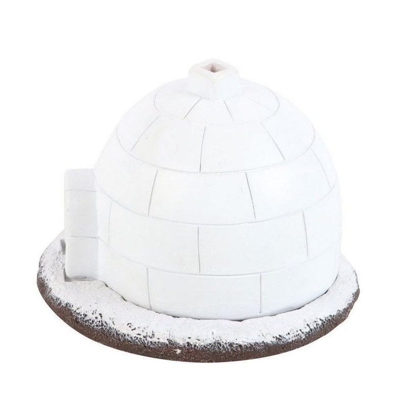 Winter Igloo Incense Cone Burner - Handcrafted Ceramic, Smoke Dispersion,