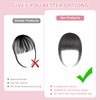 MeeQee Clip in Bangs 100% Real Human Hair Dark Brown