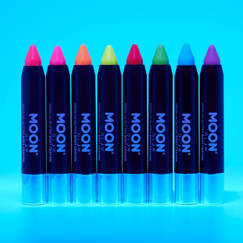 Moon Glow, Neon UV Glitter Face Crayon/Body Chalk Makeup for