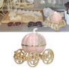 Jewelry Organizer White Golden Pumpkin Carriage Shape Rhinestone Storage Box