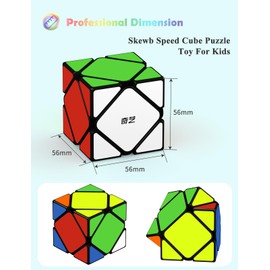 Roxenda Speed Rubik's Cube, Irregular Puzzle, Magic Cube, Maple Leaf Cube, 3D Puzzle Cube for Children, Smooth Fast Cube, Sequential Brain Teaser Toys for Fast Cubing Fun (Skewb Rubik's Cube)