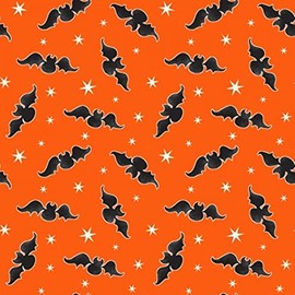 Henry Glass Here We Glow 9537G 39 Orange Bats Toss BTY