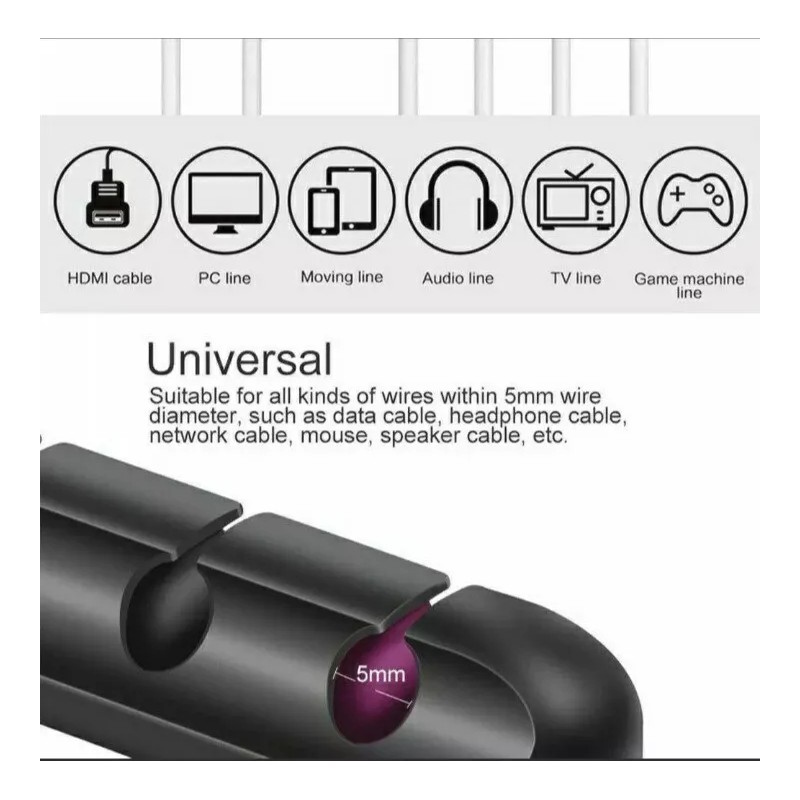 Unbranded Cable Organizer Silicone USB Cable Winder Holders Desktop Tidy