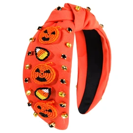 PHALIN Diadema anudada de Halloween para mujer (naranja)