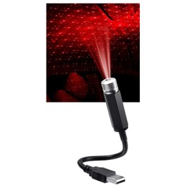 Xinjincang Red Mini LED Projection Lamp Star Night, USB Car Roof Star Projector Night Light, LED Projection Lamp
