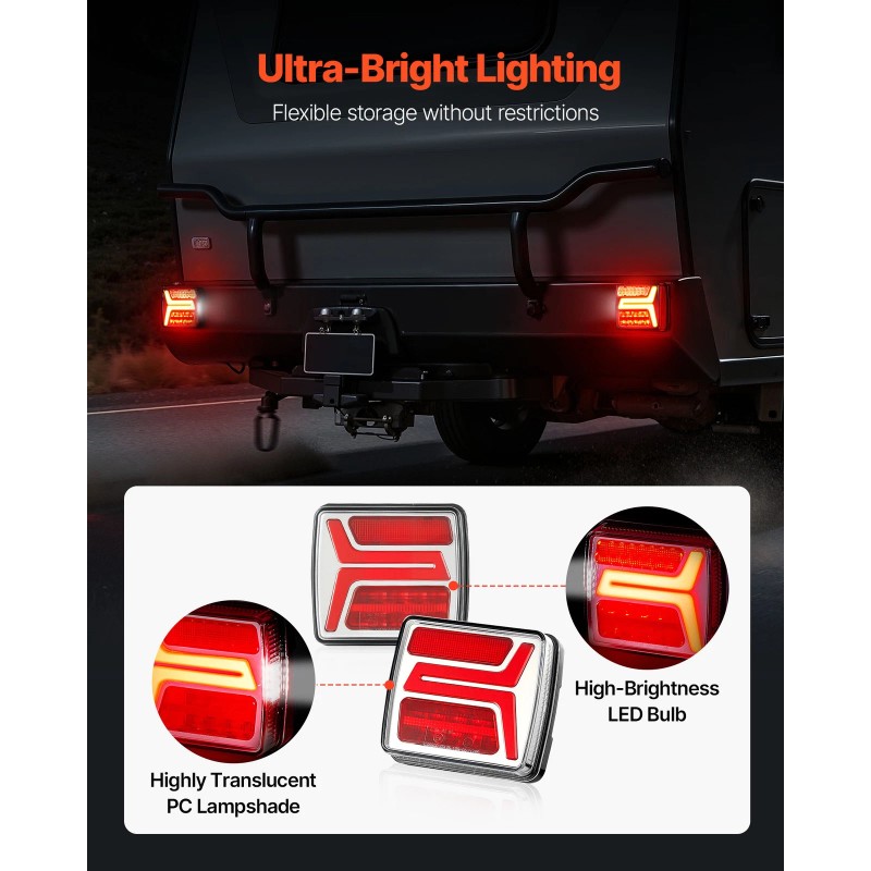 VEVOR Trailer Lights LED Trailer Tail Lights Kit 2PCS Turn