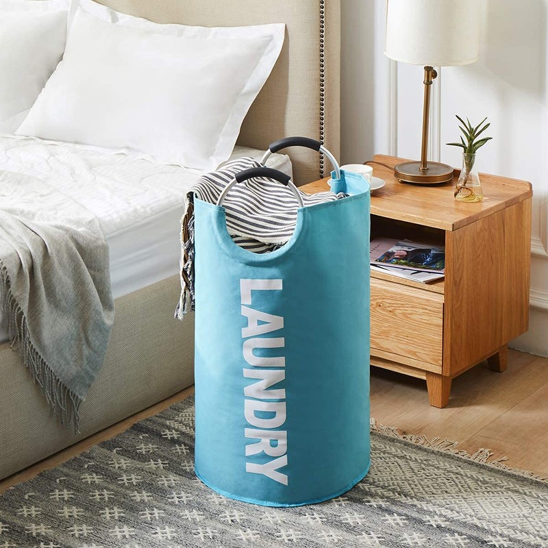 YOUDENOVA ランドリーバスケット 大容量82L せんたくかご 85％防水性 折りたたみ 撥水加工 耐荷重15KG 洗濯物入れ 取っ手付き