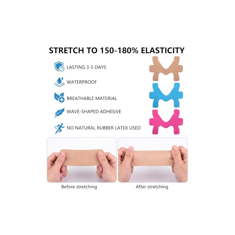 12 PCS Ankle Tape, Kinesiology Tape Pre Cut