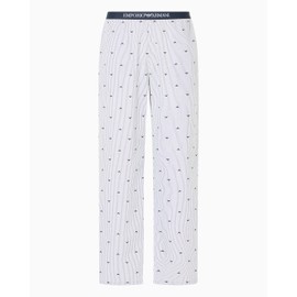 EMPORIO ARMANI Man Yarn Dyed Woven Nightwear Pants Blue XL