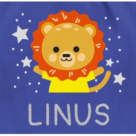 Geschenk mit Namen personalisiert by Shirtracer - Gym Bag Backpack - Lions - Lion Name, 03 Royal Blue