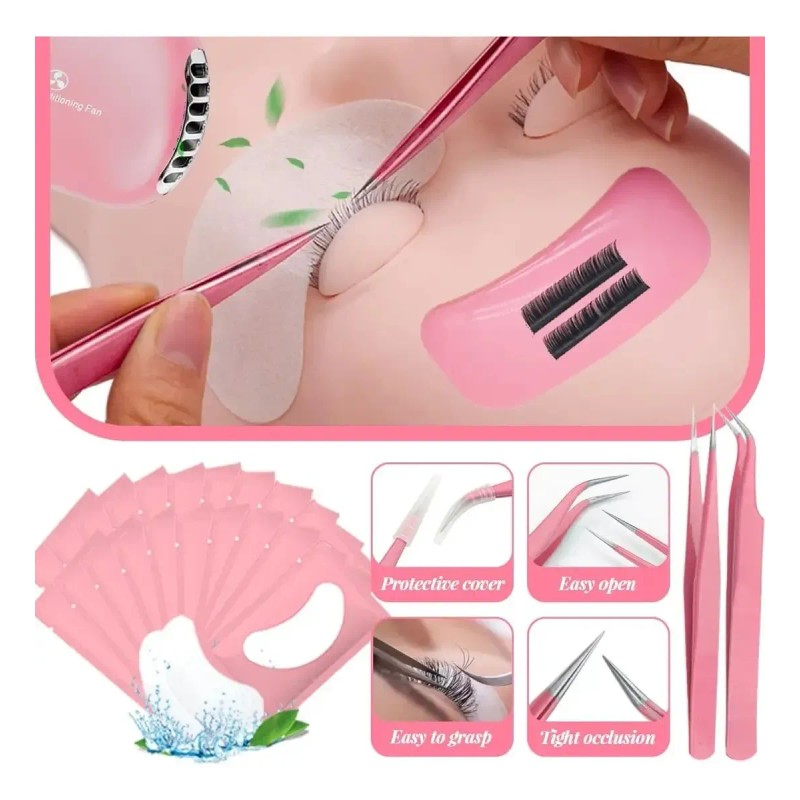 Kit Pestanas Practica Extension Pestañas 1x1 Profesional