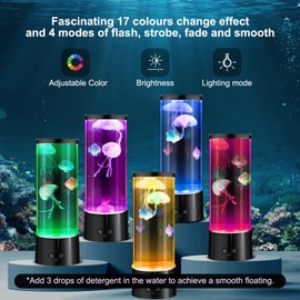 Abeststudio LED Jellyfish Lava Lamp, Round Jellyfish Aquarium Light - 17 Colour Changing, 4 Modes Lighting, Dimmable Jellyfish Aquarium Lamp for Decor Home Office Relax Night Light Great Gifts for Kid