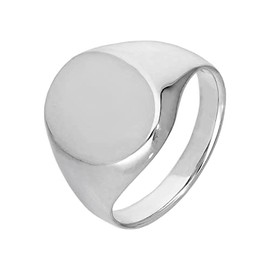 Sterling Silver Oval Unisex Signet Ring Size R