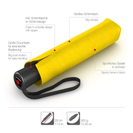 Knirps A.200 Medium Duomatic Pocket Umbrella, Compact and Storm-Proof, Wind Tunnel-Tested – Sun