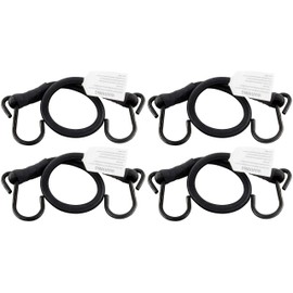 HELIDA Bungee Cords with Hooks, 3/8 Inch Thick Round Bungee Cord Heavy Duty Strong Hooks for Bike Rack, Cart, Trunk, Camping (18 inches, Black)