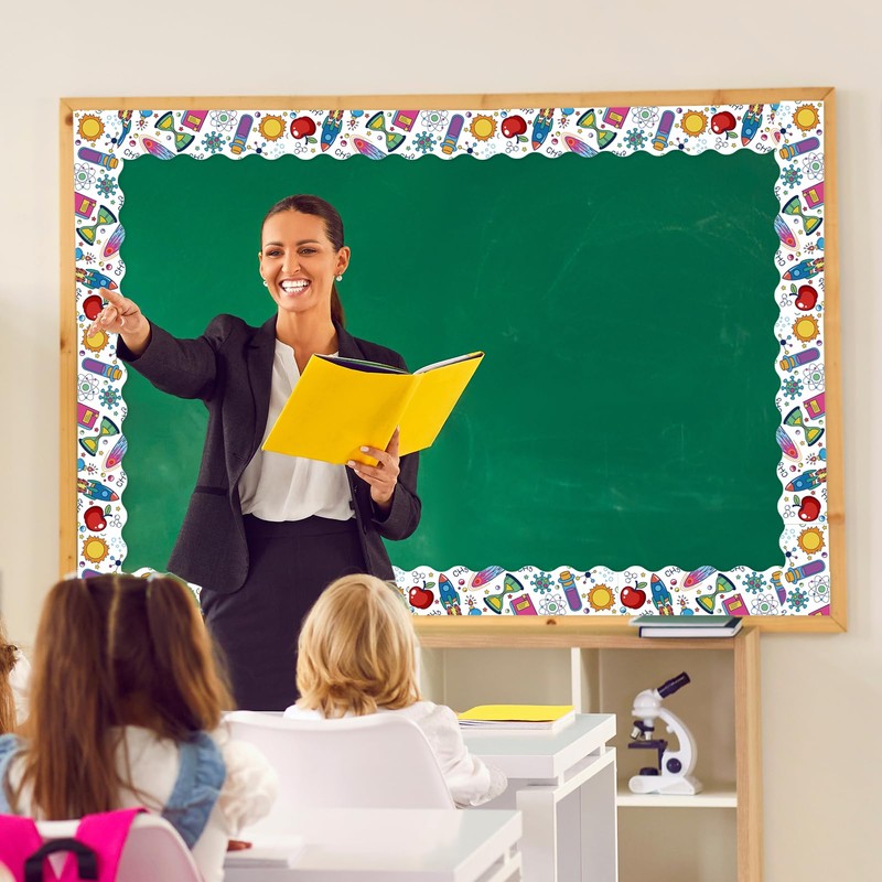 Qpout 59Ft Science Bulletin Board Borders,Self-Adhesive Chemical Science Lab Border