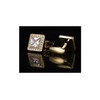 Charles William Stunning Square Gold Cufflinks with Stone Elements