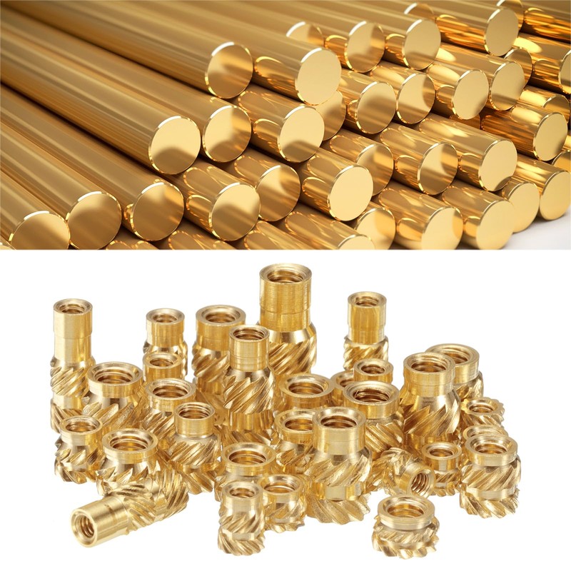 Sourcing Map 50pcs Brass Heat Set Inserts M3x5mm, OD 5mm