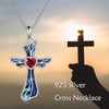 AINFQY Cross Necklace for Women 925 Sterling Silver Red Heart