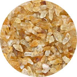 Citrine Crystal Chips Aquarium Gravel Rocks - Citrine Chips Bulk Fish Tank Gravel, Small Tumbled Stone Chips and Tiny Crystals for Decoration (Natural AAA Grade Gemstones)