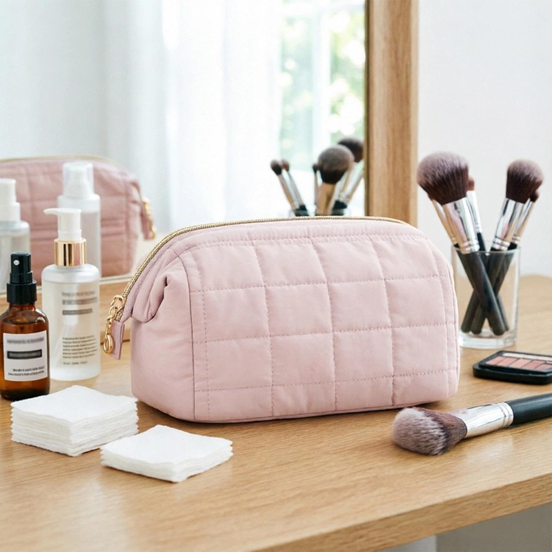 LWLWA Porta Trucchi, Makeup Bag Organizzatore Scompartimenti, Rosa
