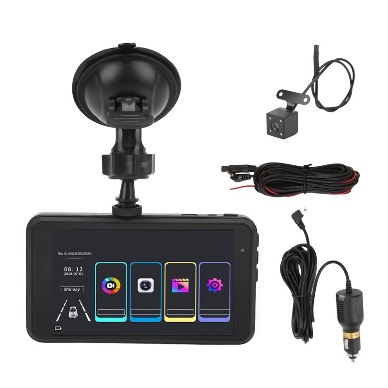 4in Touch Screen Driving Recorder 1080P Dual Dash Cam Night