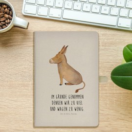 Mr. & Mrs. Panda DIN A5 Cotton Notebook Donkey - Gift, Animals, Funny Sayings, Notebook, Sketchbook, Animal Motifs, Courage, Journal, Notes