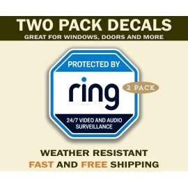 Ring Doorbell Decal Sticker Ring Video Security Sticker for Windows and Doors X2 - 6"
