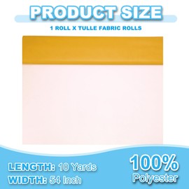 PATIKIL Tulle Fabric Roll 54" x 10 Yards Fabric Spool Tulle Ribbon Net Bolt DIY Craft Wedding Party Decoration Pom Pom Skirt Table Skirt Gift Packing Dark Yellow