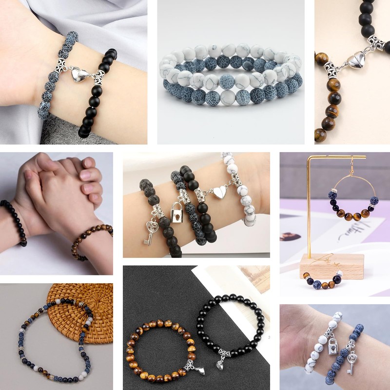 Mchruie Stone Beads for Jewelry Making, Charm Bracelet Making Kit,