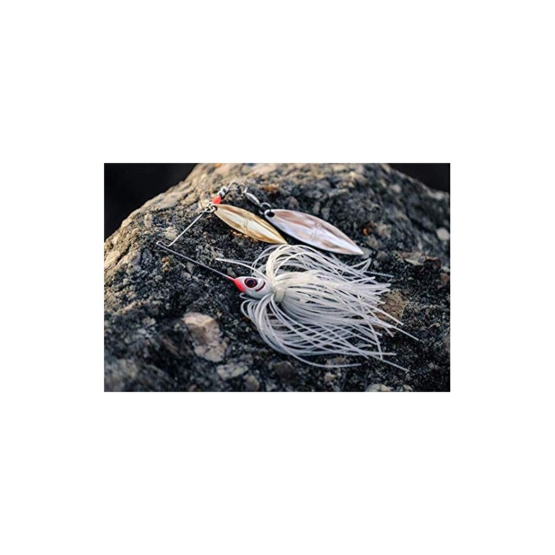 BOOYAH Glow Blade - Double Willow - White Chartreuse/Chartreuse/White Blades