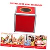 STOBOK Red Raffle Box Ballot Box Donation Box Storage Box