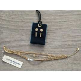 Lucky Brand $45 NWT LUCKY BRAND Gold Layer Sun Pave Bracelet And Earring Set