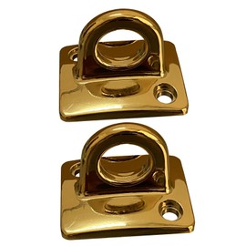 Fqsoran Large Loop Wall Plate Hanging Circle Hook for Velvet Stanchion VIP Rope Crowd Control Rope Barrier 2PCS Gold