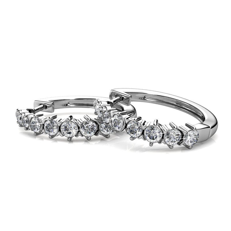 Cate & Chloe Claire Gold Hoop Earrings, 18k White Gold