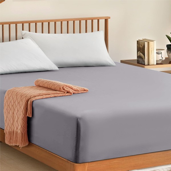 My Home Store Single Fitted Sheet 100% Egyptian Cotton 300TC