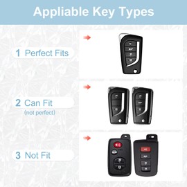 Pangpai Key Fob Cover for Toyota Fortuner Tundra Camry RAV4 Highlander Corolla Smart Key TPU Keys Case Shell Protector with Keychain Lanyard Women Cute