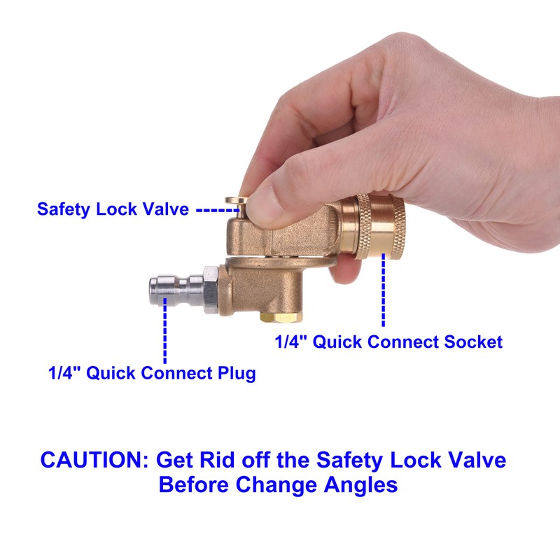 PWACCS Pressure Washer Pivoting Coupler Kit, 240 Degree Rotation, Pressure