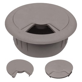 CordAway Round Plastic Desk Grommet Ideal for Home Office, Computer, Gaming, Home Theaters & Entertainment Centers Adjustable, 3-1/8" Diameter, 1-1/8" deep, Light Slate Gray, 1 Piece